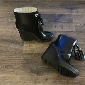 Coach Black Wedge Rainboots